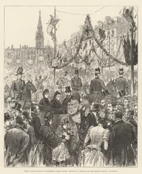 Visit of the Queen to Waddesdon Manor, Bucks, Receiving a Banquet in the Market Square, Aylesbury